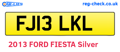FJ13LKL are the vehicle registration plates.