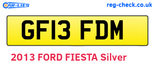 GF13FDM are the vehicle registration plates.
