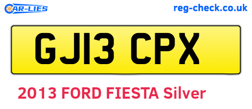 GJ13CPX are the vehicle registration plates.