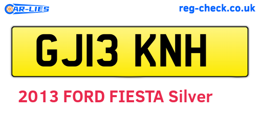 GJ13KNH are the vehicle registration plates.