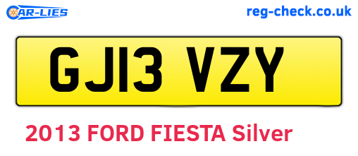 GJ13VZY are the vehicle registration plates.