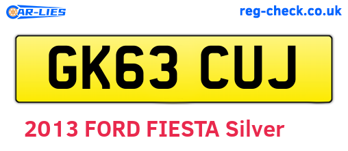 GK63CUJ are the vehicle registration plates.