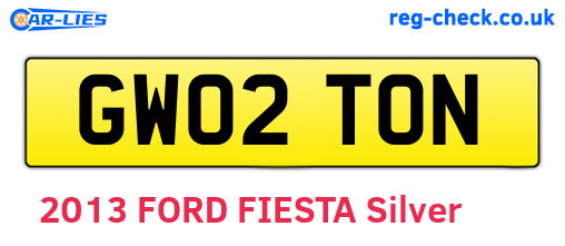GW02TON are the vehicle registration plates.