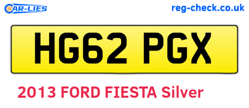 HG62PGX are the vehicle registration plates.