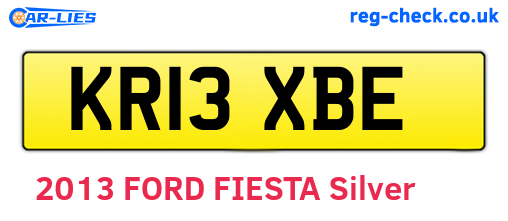 KR13XBE are the vehicle registration plates.