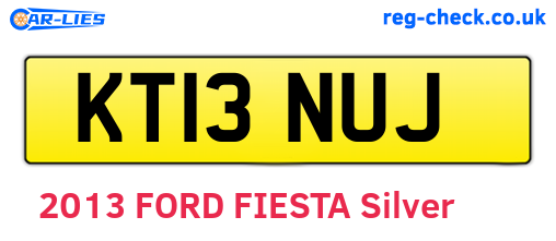 KT13NUJ are the vehicle registration plates.