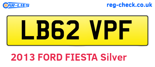 LB62VPF are the vehicle registration plates.