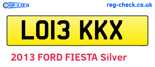 LO13KKX are the vehicle registration plates.
