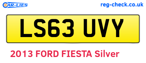 LS63UVY are the vehicle registration plates.
