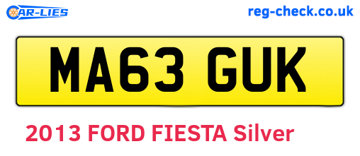 MA63GUK are the vehicle registration plates.