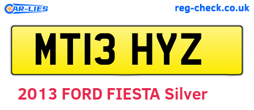 MT13HYZ are the vehicle registration plates.