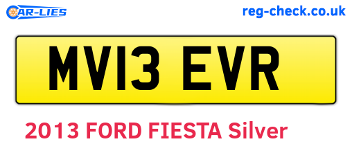 MV13EVR are the vehicle registration plates.