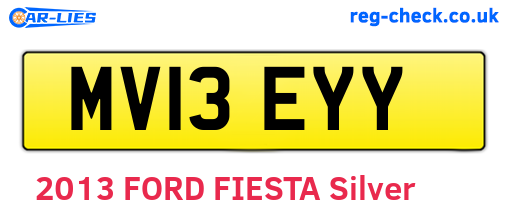MV13EYY are the vehicle registration plates.