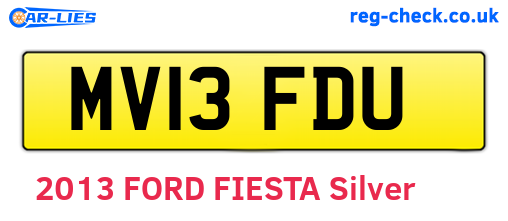 MV13FDU are the vehicle registration plates.