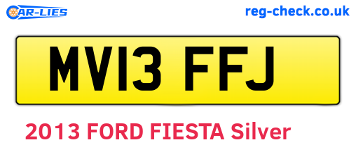 MV13FFJ are the vehicle registration plates.