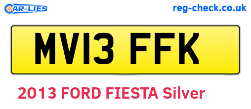 MV13FFK are the vehicle registration plates.