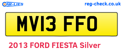 MV13FFO are the vehicle registration plates.
