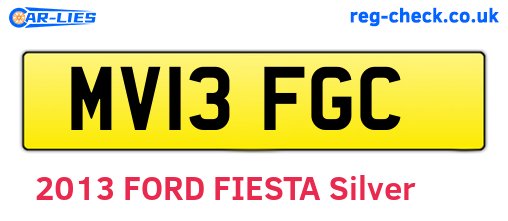 MV13FGC are the vehicle registration plates.