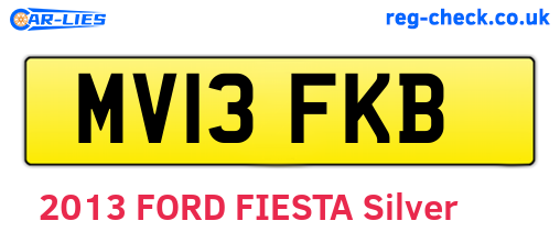 MV13FKB are the vehicle registration plates.