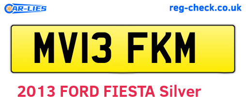 MV13FKM are the vehicle registration plates.