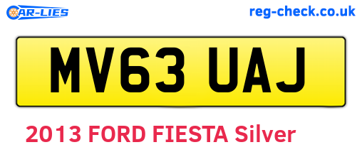 MV63UAJ are the vehicle registration plates.