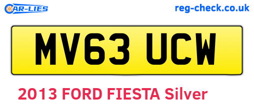 MV63UCW are the vehicle registration plates.