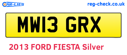 MW13GRX are the vehicle registration plates.