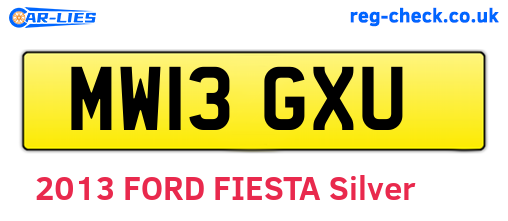 MW13GXU are the vehicle registration plates.