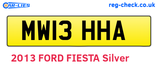 MW13HHA are the vehicle registration plates.