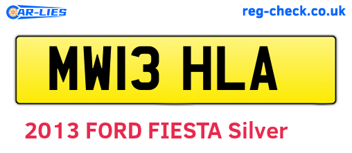 MW13HLA are the vehicle registration plates.