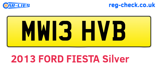 MW13HVB are the vehicle registration plates.