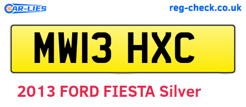 MW13HXC are the vehicle registration plates.