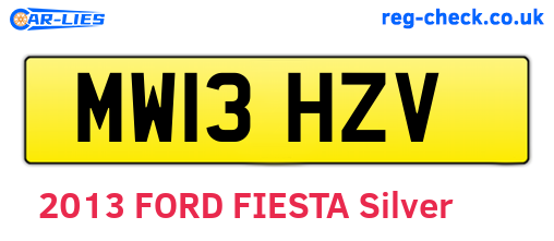 MW13HZV are the vehicle registration plates.