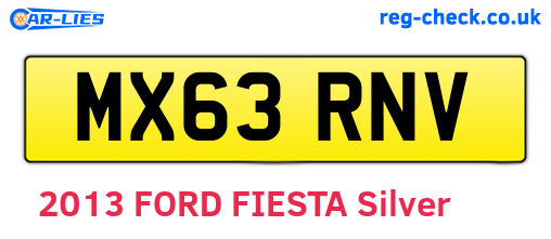 MX63RNV are the vehicle registration plates.
