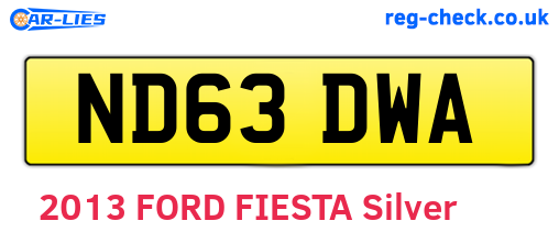 ND63DWA are the vehicle registration plates.