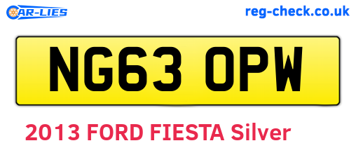 NG63OPW are the vehicle registration plates.