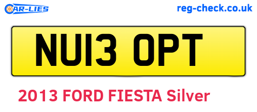 NU13OPT are the vehicle registration plates.