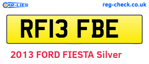 RF13FBE are the vehicle registration plates.