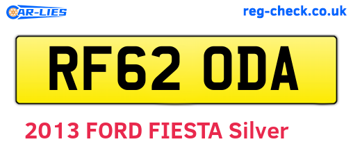 RF62ODA are the vehicle registration plates.