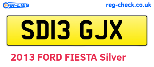 SD13GJX are the vehicle registration plates.