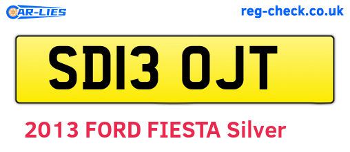 SD13OJT are the vehicle registration plates.