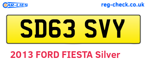 SD63SVY are the vehicle registration plates.
