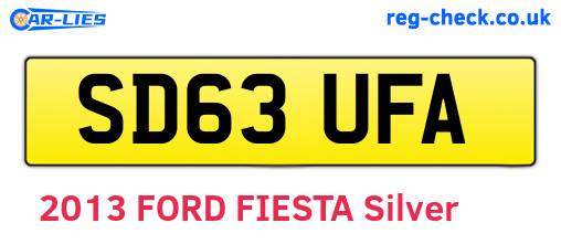 SD63UFA are the vehicle registration plates.