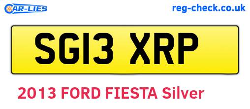 SG13XRP are the vehicle registration plates.