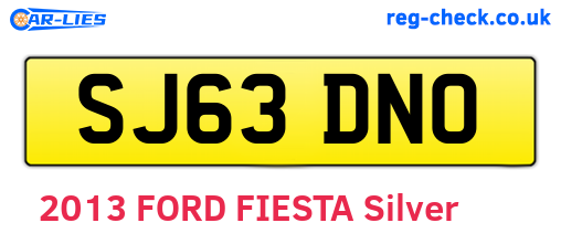 SJ63DNO are the vehicle registration plates.