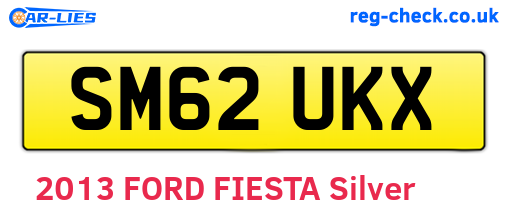 SM62UKX are the vehicle registration plates.