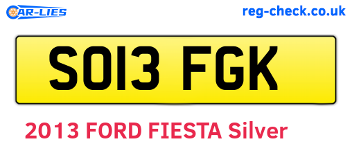SO13FGK are the vehicle registration plates.