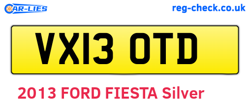 VX13OTD are the vehicle registration plates.