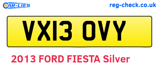 VX13OVY are the vehicle registration plates.