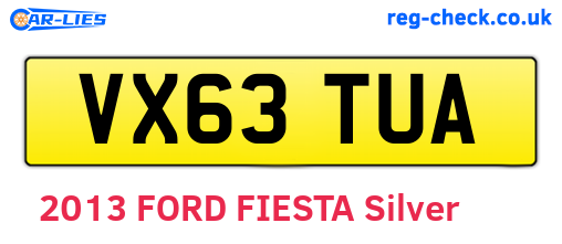VX63TUA are the vehicle registration plates.